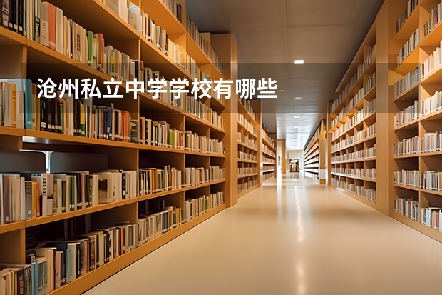 沧州私立中学学校有哪些