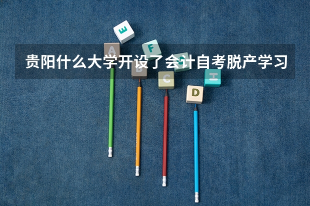 贵阳什么大学开设了会计自考脱产学习的？