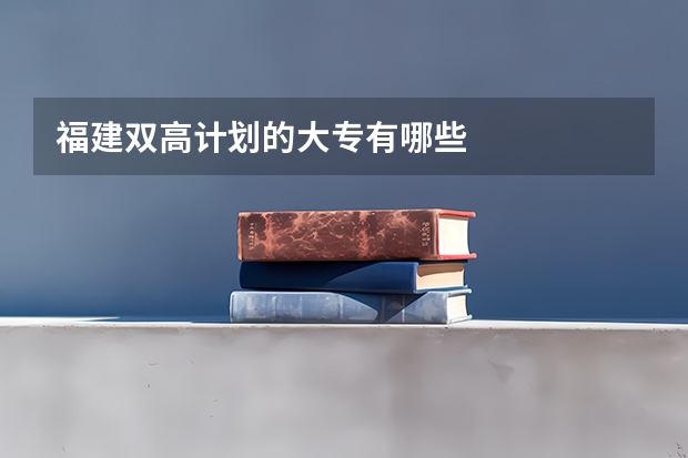 福建双高计划的大专有哪些